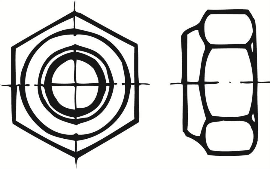 DIN 985 Sechskantmuttern mit Klemmteil - P6 009859200160000-P6 Norm DIN 985 Werkstoff Edelstahl A2 Oberfläche unveredel