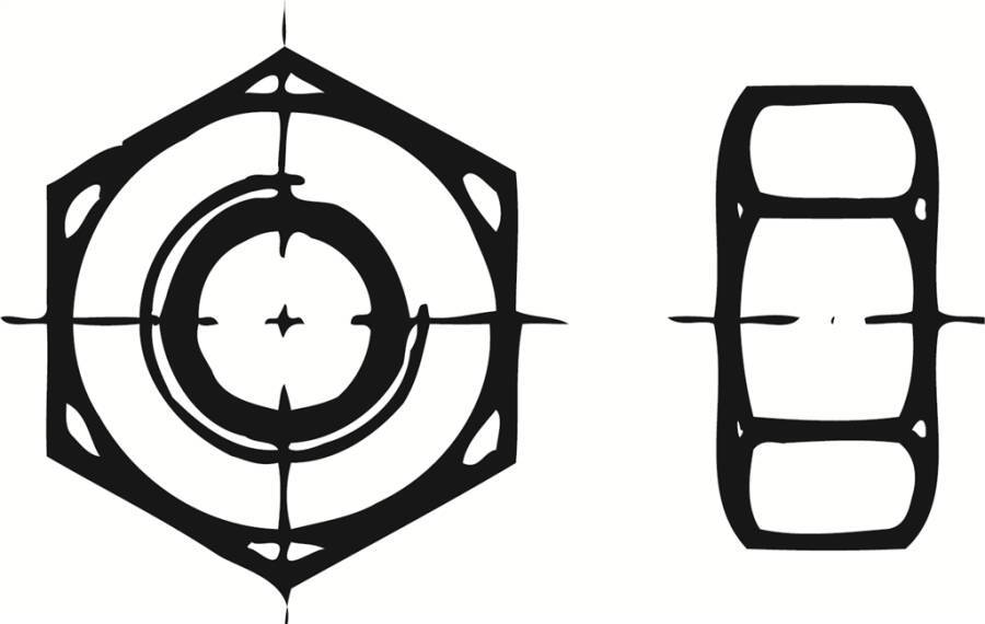 DIN 934 Sechskantmuttern - P6 009349200080000-P6 Norm DIN 934 Werkstoff Edelstahl A2 Oberfläche unveredelt Form - Ausfüh