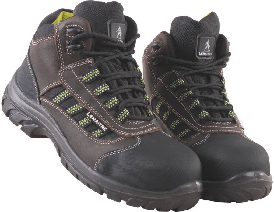 Sicherheitshalbschuh/-hochschuh S3 Douro / Danube 1345-42 Größe 42 Farbe schwarz/braun mit hellgrünen Applikationen Ty