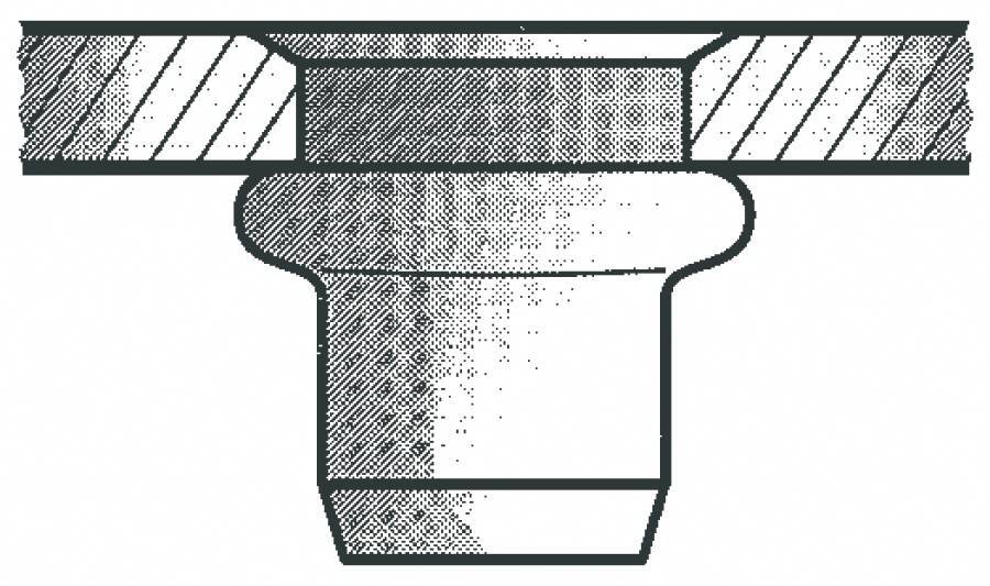Blindnietmuttern Kleinkopf 1433714 Material Stahl Gewinde M8 Einnietschaft 11 x 17,0 mm Loch-Ø 11,1 mm Klemmbereich 0,25