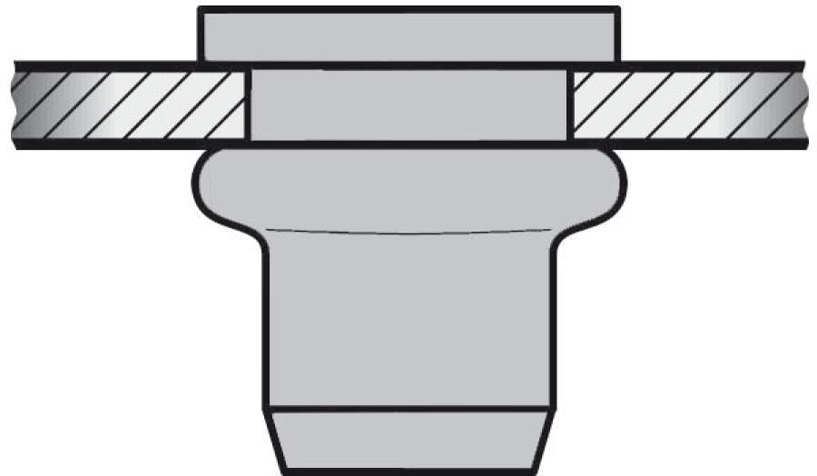 Blindnietmuttern Standard (Flachrundkopf) 1433676 Material Alu Gewinde M4 Einnietschaft 6 x 11,0 mm Loch-Ø 6,1 mm Klemmb