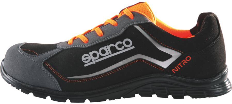 Sicherheitshalbschuh S3 Sparco Nitro 7522NRGR-48 Größe 48 Farbe schwarz / orange Typ Halbschuh Modell Nitro Schutzklas
