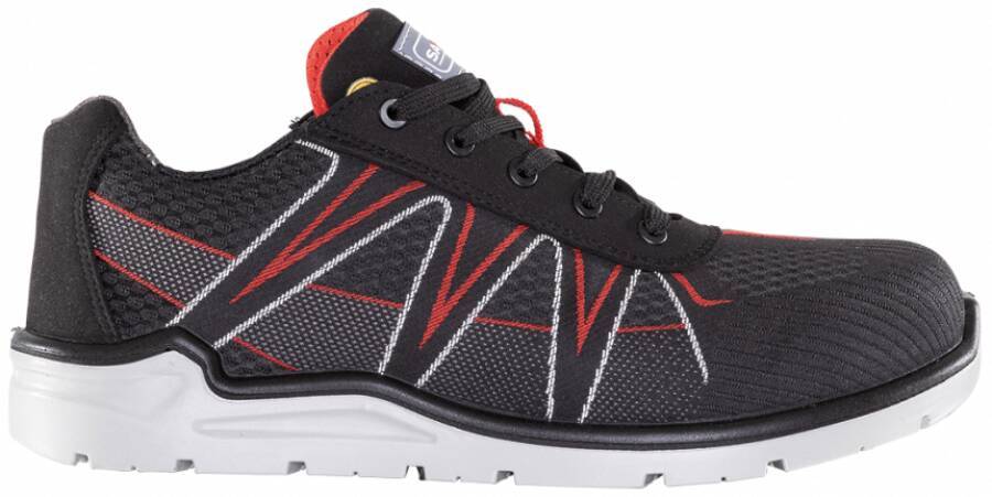 Sicherheitshalbschuh S3 S54 / S55 ESD S46 Black-Red-39 Größe 39 Farbe schwarz / rot Typ Halbschuh Modell S46 Schnürver