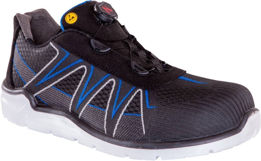 Sicherheitshalbschuh S3 S54 / S55 ESD S55 Blue-Fast-44 Größe 44 Farbe schwarz / blau Typ Halbschuh Modell S55 Drehpunk