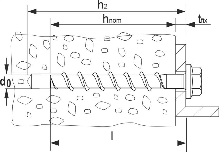 Betonschraube ULTRACUT FBS II US 536860 Typ ULTRACUT FBS II 10x80 25/15/- US ETA x Bohrernenn-Ø 10 (d0) mm min. Bohrloch
