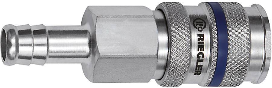 Hochleistungs-Schnellverschlusskupplung NW 7,8 141522 SW 19 mm Typ Schlauchtülle Anschluss 13 mm max. Druck 35 bar Läng