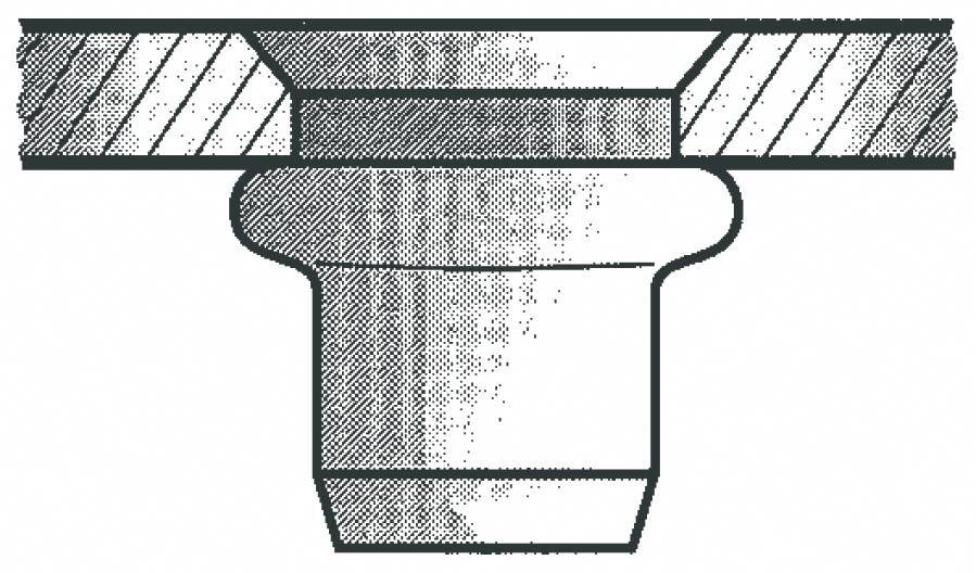 Blindnietmuttern Senkkopf 90° 1455353 Material Alu Gewinde M8 Einnietschaft 11 x 20,5 mm Loch-Ø 11,1 mm Klemmbereich 4,0