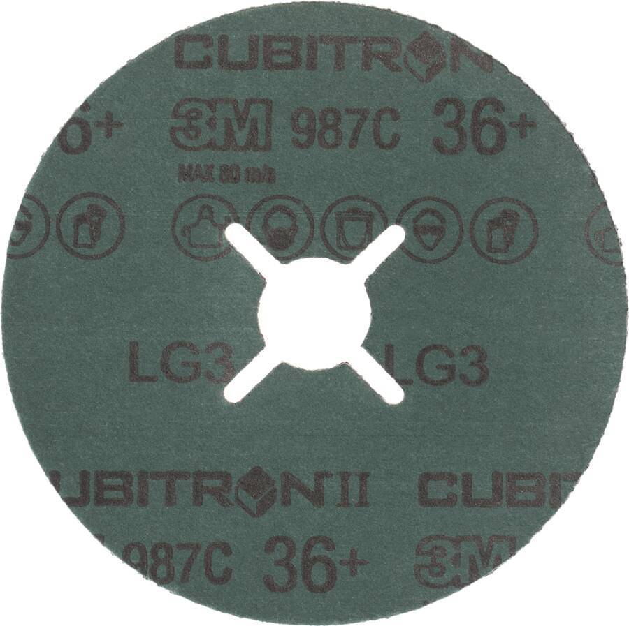 Fiberscheibe VA 3M™ Cubitron™ II 987C 460683 Körnung 36+ Ø 115 mm Einsatz P024/P036