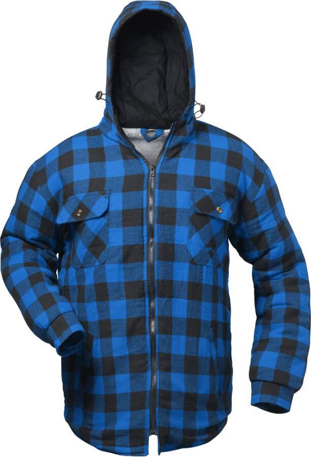 Thermohemd kariert mit Kapuze 7386261M Größe M Farbe blau / schwarz