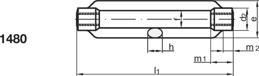 DIN 1480 Spannschlösser, geschmiedet 014800140120000 Norm DIN 1480 Werkstoff Stahl 3.6 Oberfläche galv. verzinkt Form SP
