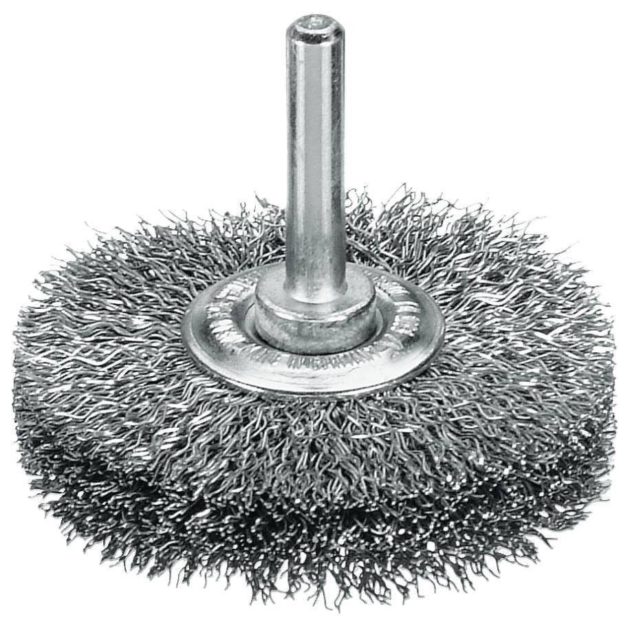 Rundbürste mit Schaft, gewellter Draht 416163 Ausführung Stahldraht Ø 60 mm Breite 18 mm Drahtstärke 0,30 mm Drehzahl ma