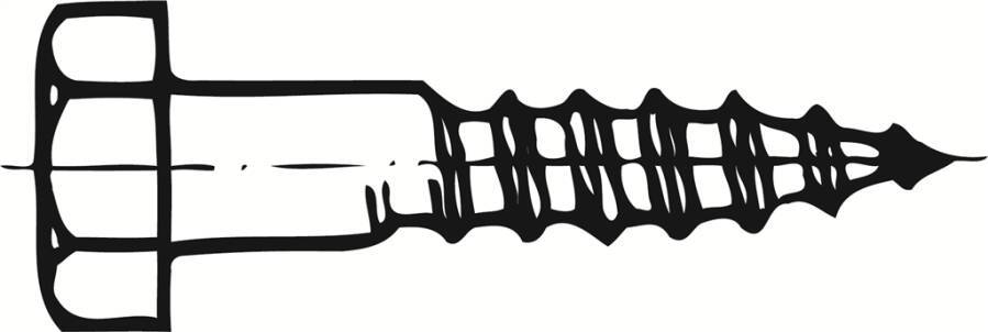 DIN 571 Sechskant-Holzschrauben - P6 005710100060100-P6 Norm DIN 571 Werkstoff Stahl Oberfläche galvanisch verzinkt Form