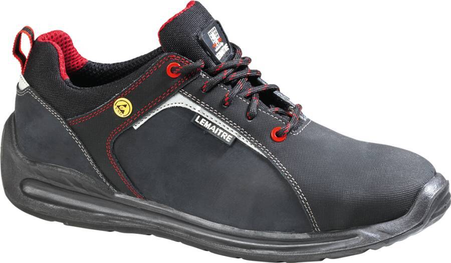 Sicherheitshalbschuh/-hochschuh S3 Super X ESD 1261-48 Größe 48 Farbe schwarz, rot gesteppt Typ Halbschuh Modell Super