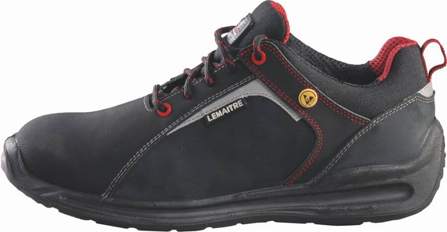 Sicherheitshalbschuh/-hochschuh S3 Super X ESD 1261-48 Größe 48 Farbe schwarz, rot gesteppt Typ Halbschuh Modell Super