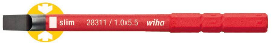 VDE-Wechselklinge slimVario 34581 Ausführung Schlitz 5,5mm Schneidenstärke 1,0 mm Gesamtlänge 75 mm slim-Version ja