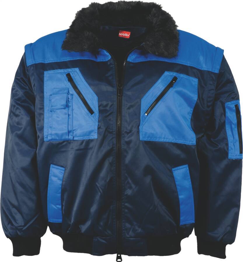 Pilotenjacke mit austrennbaren Ärmeln 7375160L Größe L Farbe marine / kbl.-blau