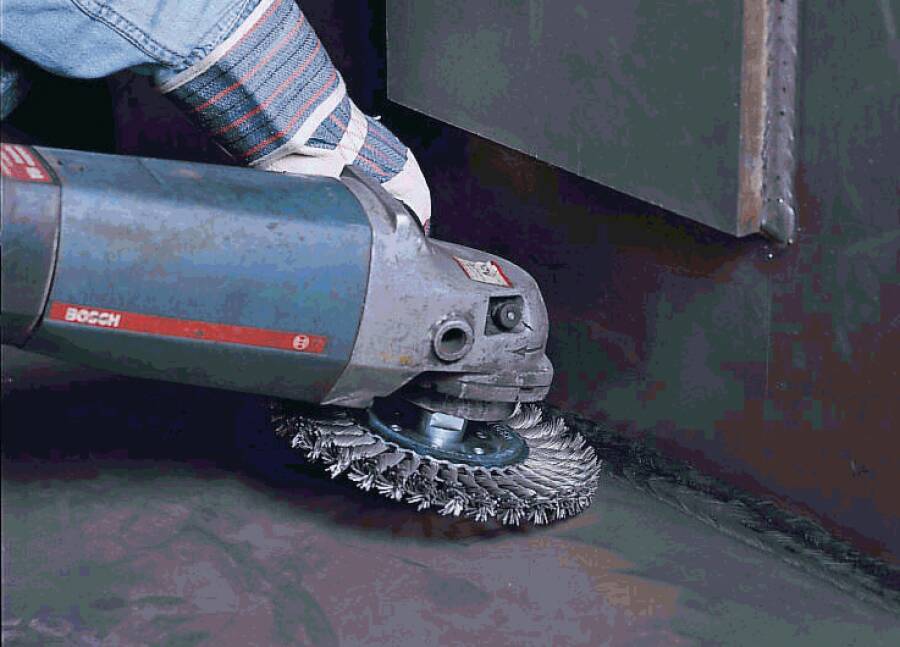 Rundbürste, gezopfter Draht 472211 Ausführung Stahldraht Ø 115 mm Breite 12 mm Drahtstärke 0,50 mm Bohrung 22,2 mm Drehz