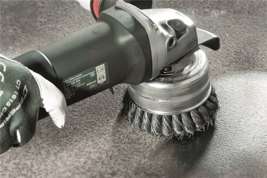 Topfbürste 484217 Ausführung Stahldraht Ø 80 mm Drahtstärke 0,50 mm Gewinde M 14 Drehzahl max. 9000 U/min Draht gezopft