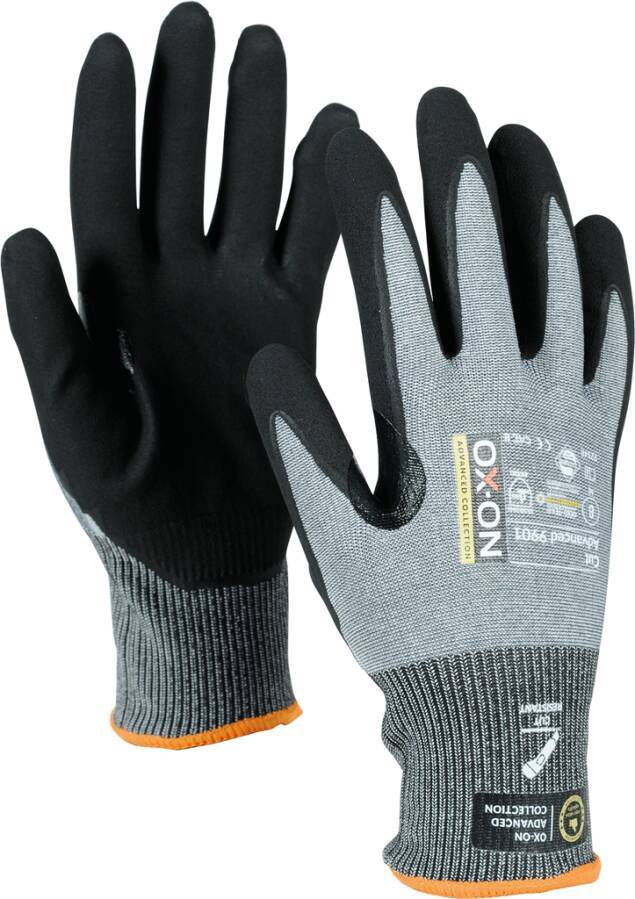 Schnittschutzhandschuh Advanced 9901 92146 Größe 06 Farbe grau/schwarz Trägermaterial Nylon, Elastan, HPPE und Stahl B