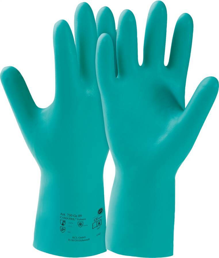 Chemikalienschutzhandschuh Camatril® 730/732 073009141E Größe 09 Farbe grün Trägermaterial Nitril Gauge - Mat.-Stärke