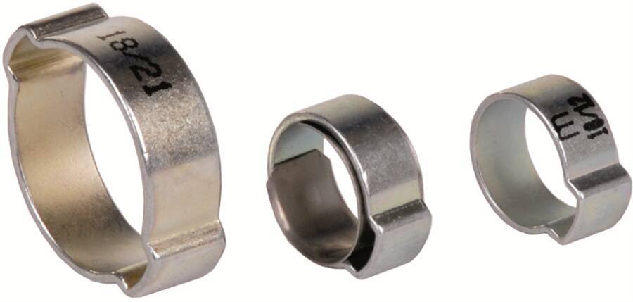 2-Ohr-Klemmen 0304910 Ausführung Edelstahl A2 (W4) Spannbereich 5-7 mm Bandbreite 6 mm