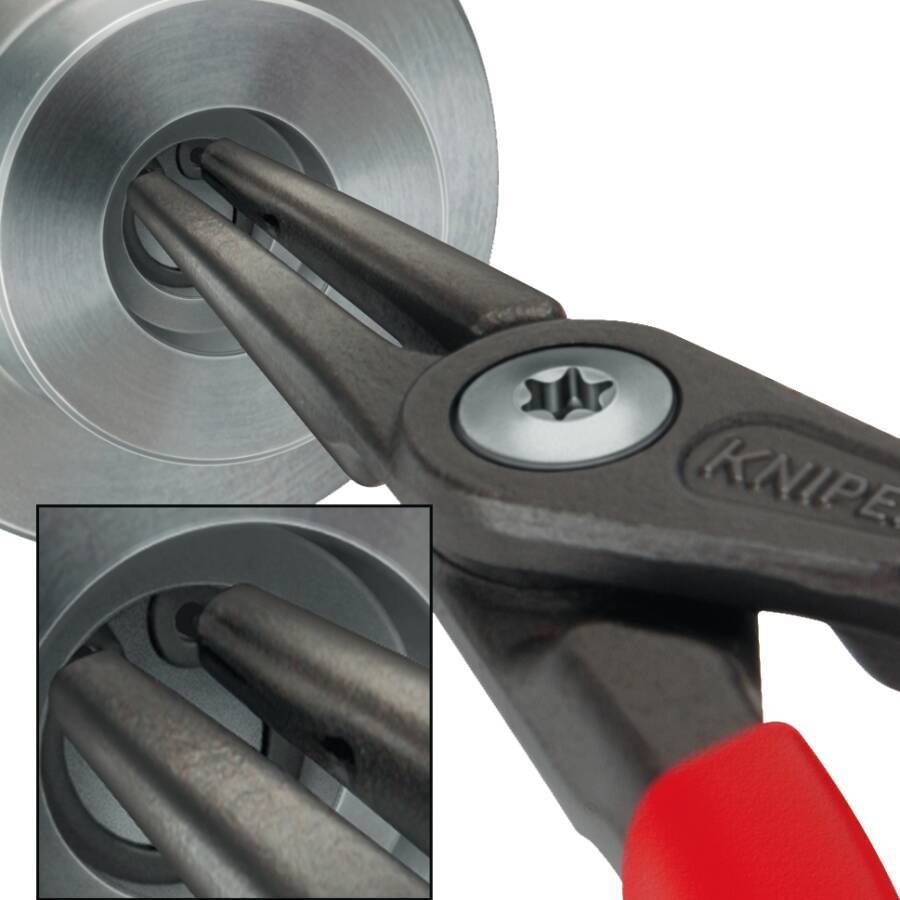 Präzisions-Sicherungsringzangen für Innenringe 48 21 J41 Ausführung gebogen Typ J41 für Bohrungs-Ø 85 - 140 mm Länge 305