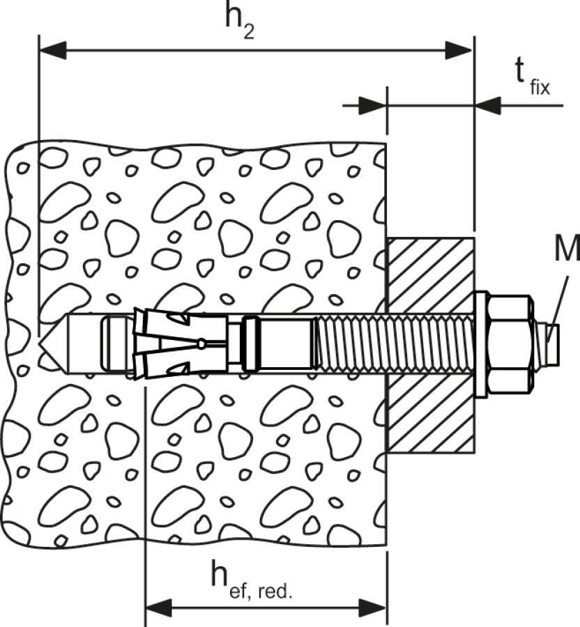 Bolzenanker FAZ II K Stahl, galvanisch verzinkt 522110 Typ FAZ II 10/20 K ETA x Seismic-Zulassung C1 / C2 Bohrernenn-Ø 1
