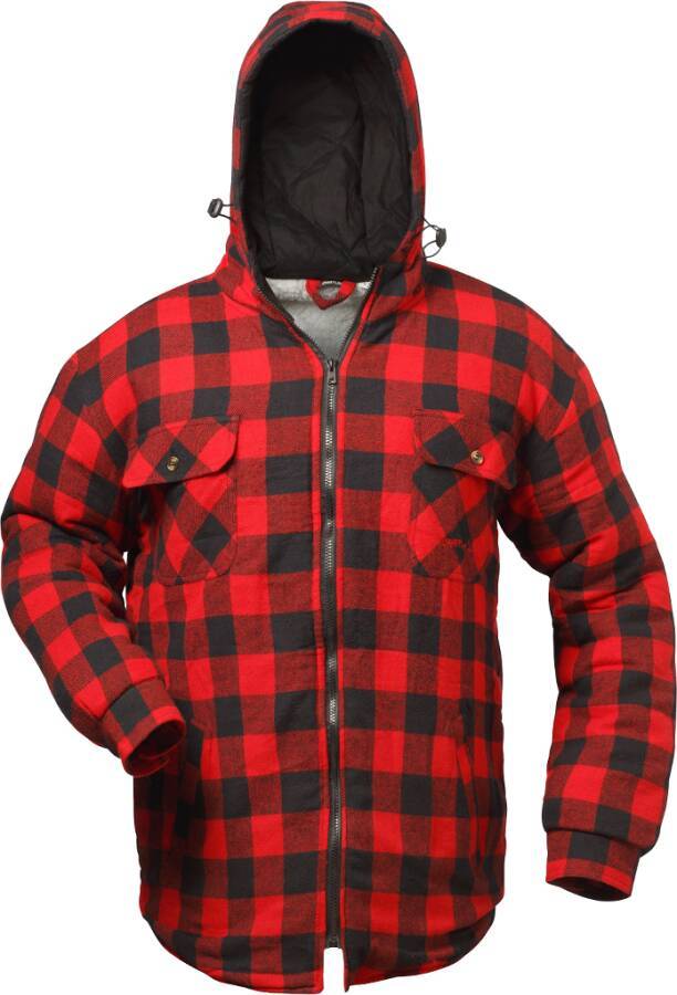 Thermohemd kariert mit Kapuze 7386269XL Größe XL Farbe rot / schwarz