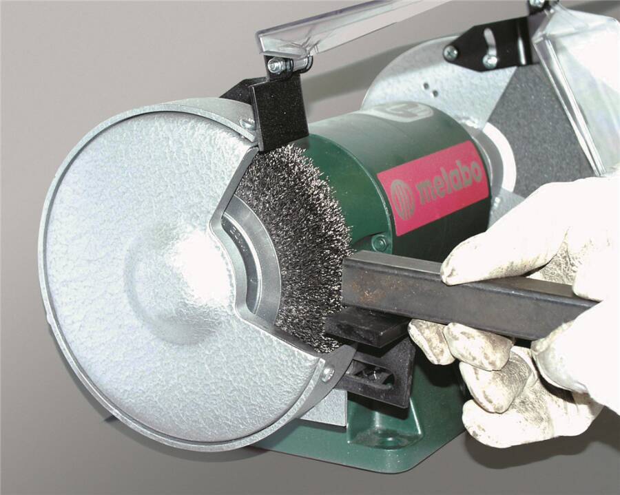 Rundbürste, gewellter Draht 365172 Ausführung Stahldraht Ø 200 mm Breite 25 mm Drahtstärke 0,35 mm Bohrung 50** mm Drehz