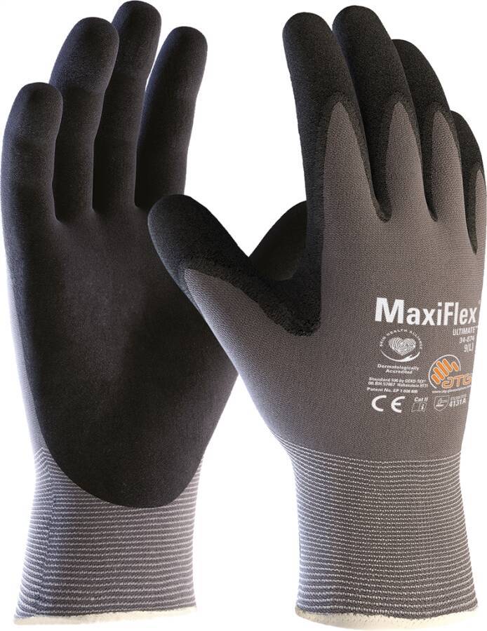 Industrie Montageschutzhandschuh MaxiFlex® ULTIMATE 2440 34-874 2440-06 Größe 06 Farbe grau/schwarz Trägermaterial Nylo