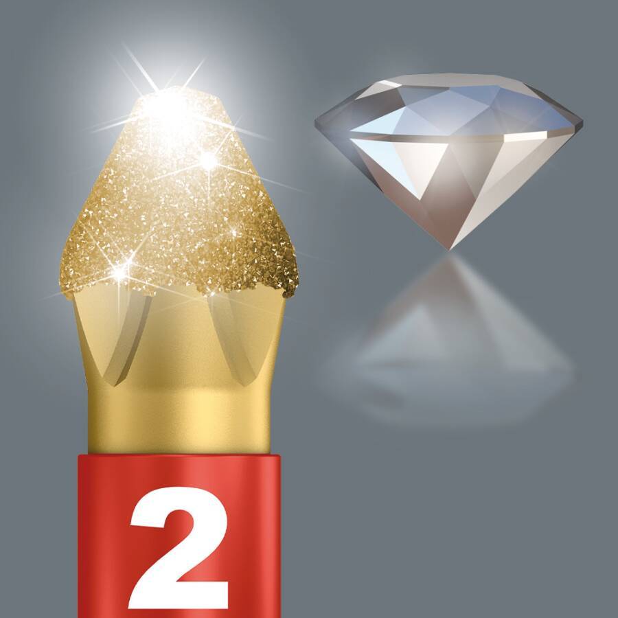 Diamant-Torsions-Bit Phillips® / Pozidriv® 05056700001 Größe 1 PH / PZ Typ PZ Länge 25 mm