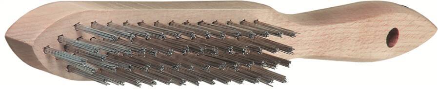 Handbürtse Standard 104631 Ausführung Edelstahldraht gewellt Reihen 3 Drahtstärke 0,35 mm Besatzhöhe 25 mm Länge 290 mm