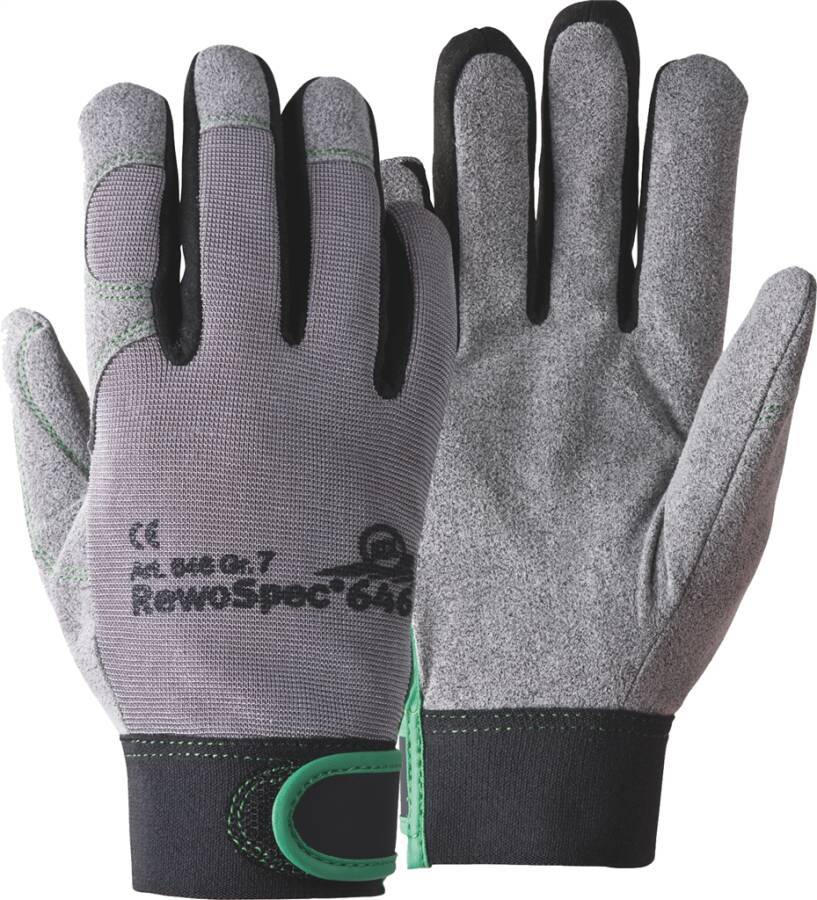 Stichschutzhandschuh RewoSpec® 646 064612141X Größe 12 Farbe grau/schwarz Trägermaterial Para-Aramid Stichschutzgewebe
