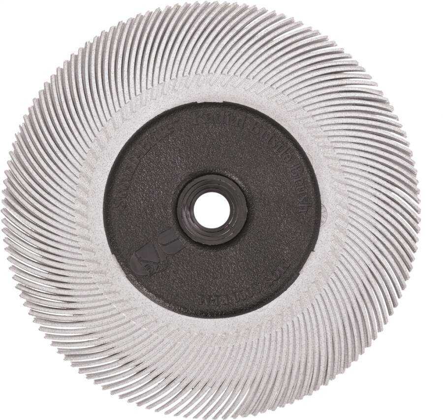 Radiale Bristle Bürste BB-ZB 33215 Farbe gelb Ausführung mit gebogenen Lamellen, flexibel Bürsten-Ø 150 mm Körnung 80 Dr