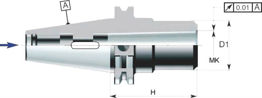 SK-Reduzierhülse / Zwischenhülse kurz 232155 Typ SK50 MK 5 D1 63 mm H 120 mm