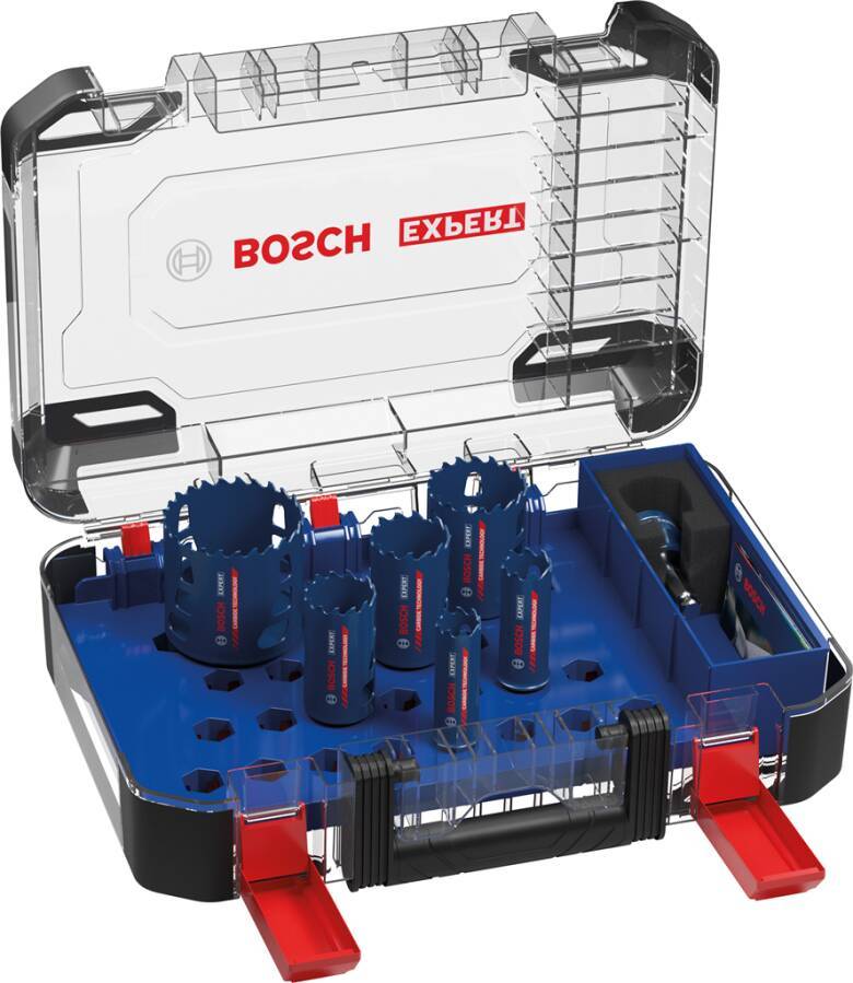 Lochsägenset Hartmetall EXPERT Tough Material # 2608900446 Ausführung Universalset 9-tlg. Setinhalt 6 Lochsägen Ø 22, 25
