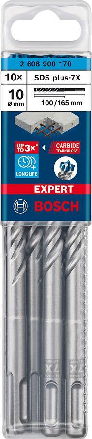 Hammerbohrer EXPERT SDS plus-7X 2608900170 Typ Pack Ø 10 mm Länge 165 mm Spirallänge 100 mm