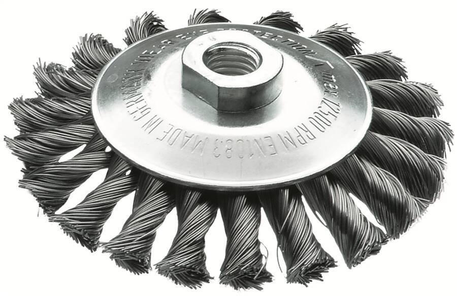 Kegelbürste 471257 Ausführung Stahldraht Ø 100 mm Drahtstärke 0,50 mm Gewinde M 14 Drehzahl max. 15000 U/min Draht gezop