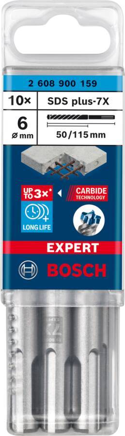 Hammerbohrer EXPERT SDS plus-7X 2608900159 Typ Pack Ø 6 mm Länge 115 mm Spirallänge 50 mm