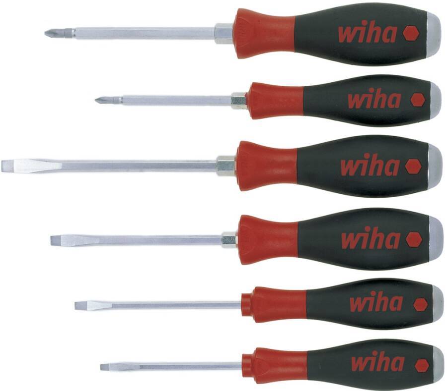 Schraubendrehersatz SoftFinish® mit Stahlkappe 6-tlg. 21250 Ausführung Schlitz/PH Inhalt Schlitz 3,5-4,5-5,5-6,5 / Kreuz