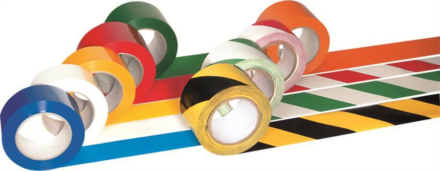 Selbstklebendes Bodenmarkiersystem 8560405 Farbe gelb/schwarz Breite 75 mm Länge 33 m