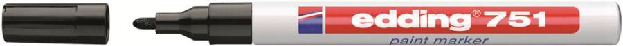 Lackmarker edding 751 4-751001 Farbe schwarz Strichstärke 1 - 2 mm
