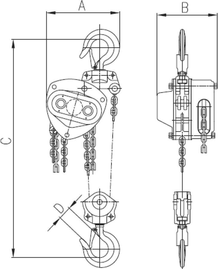 Stirnrad-Flaschenzüge PULLMASTER II G10530 Typ Flaschenzug Hub 3 m Tragkraft 500 kg Kettenstränge 1 Bauhöhe 285 mm Handk