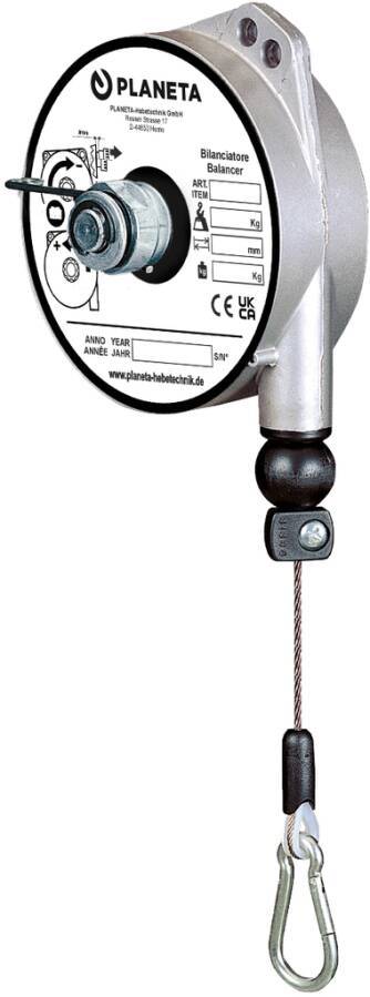 Federzüge Edelstahl-Drahtseil G30035 Tragkraft 6 - 8 kg Hublänge 2,5 m Seil-Ø 2,5 mm Bauhöhe 368 mm Gewicht 3,5 kg