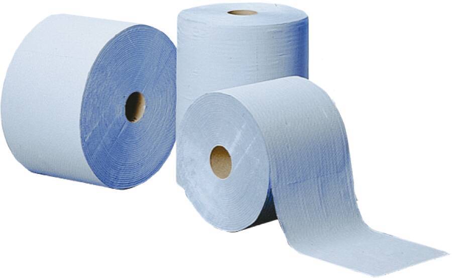 Putzpapier K-Rolle blau Großrolle Premium 89455 Blattmaß 36x38 cm Lagen 2 Rollen-Ø ca. 28,5 cm Ausführung unverleimt Bla