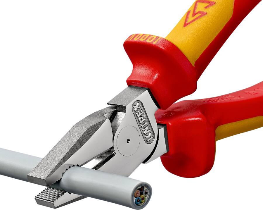 VDE-Kraft-Kombizange 02 06 200 Länge 200 mm Schneidbereich (Stahldraht-Ø) 2,8 mm Typ VDE Knipex Schneidwert CU-Kabel, m