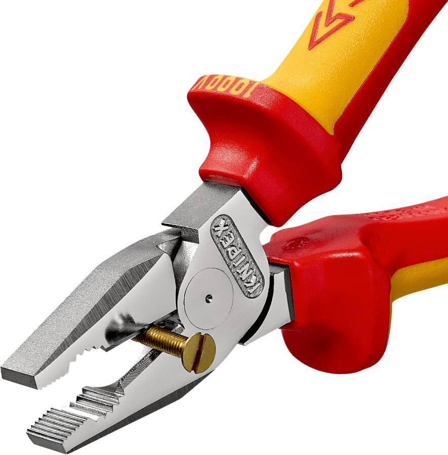 VDE-Kraft-Kombizange 02 06 200 Länge 200 mm Schneidbereich (Stahldraht-Ø) 2,8 mm Typ VDE Knipex Schneidwert CU-Kabel, m
