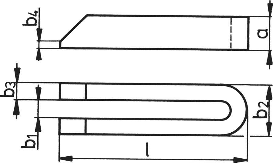 Gabelspanneisen abgeschrägt 70557 Schlitzbreite b1 22 mm Länge 200 mm für Schraube 20/22 M a 40 mm Breite b2 52 mm b3 1