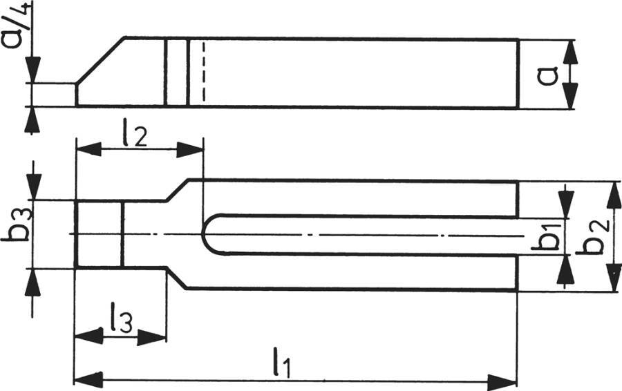 Gabelspanneisen mit Nase 70920 Schlitzbreite b1 22 mm Länge 250 mm für Schraube 20/22 M a 40 mm Breite b2 60 mm b3 35 m