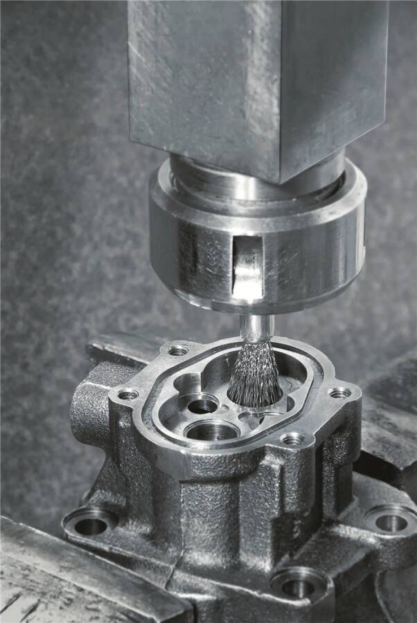 Pinselbürste mit Schaft, gewellter Draht 453361 Ausführung Edelstahl Ø 23 mm Länge 68 mm Drahtstärke 0,3 mm Drehzahl max